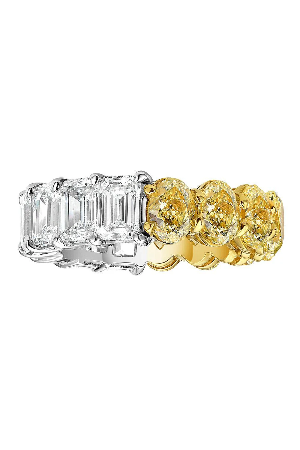 Yellow Diamond Half and Half Ring