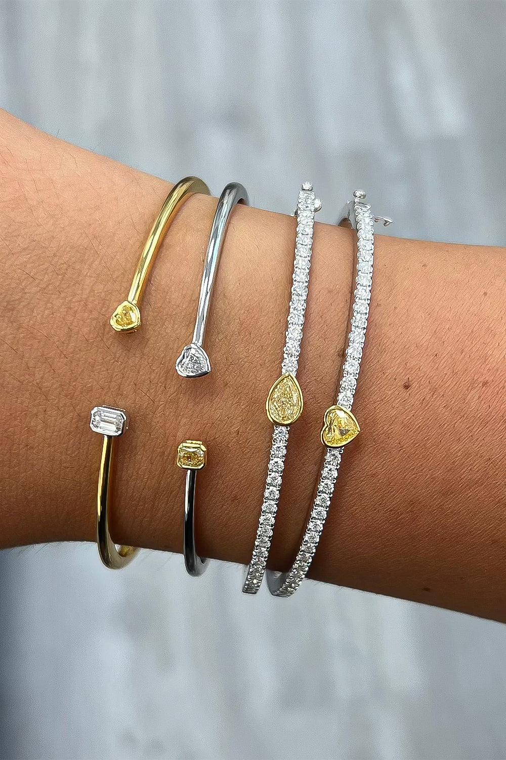 Yellow Diamond Pear Bracelet - Image 3
