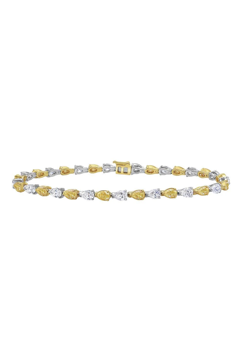 Yellow White Diamond Alternating Bracelet