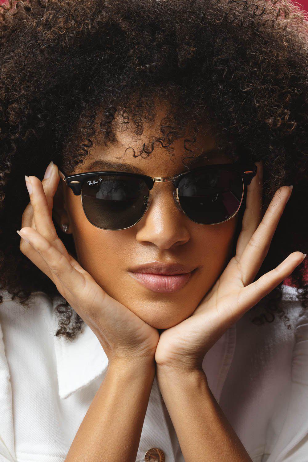 Clubmaster Classic Sunglasses - Polished Black Green - Image 3