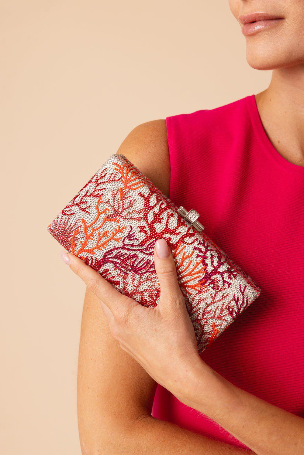Rectangle Clutch - Silver Coral Multi - Image 3