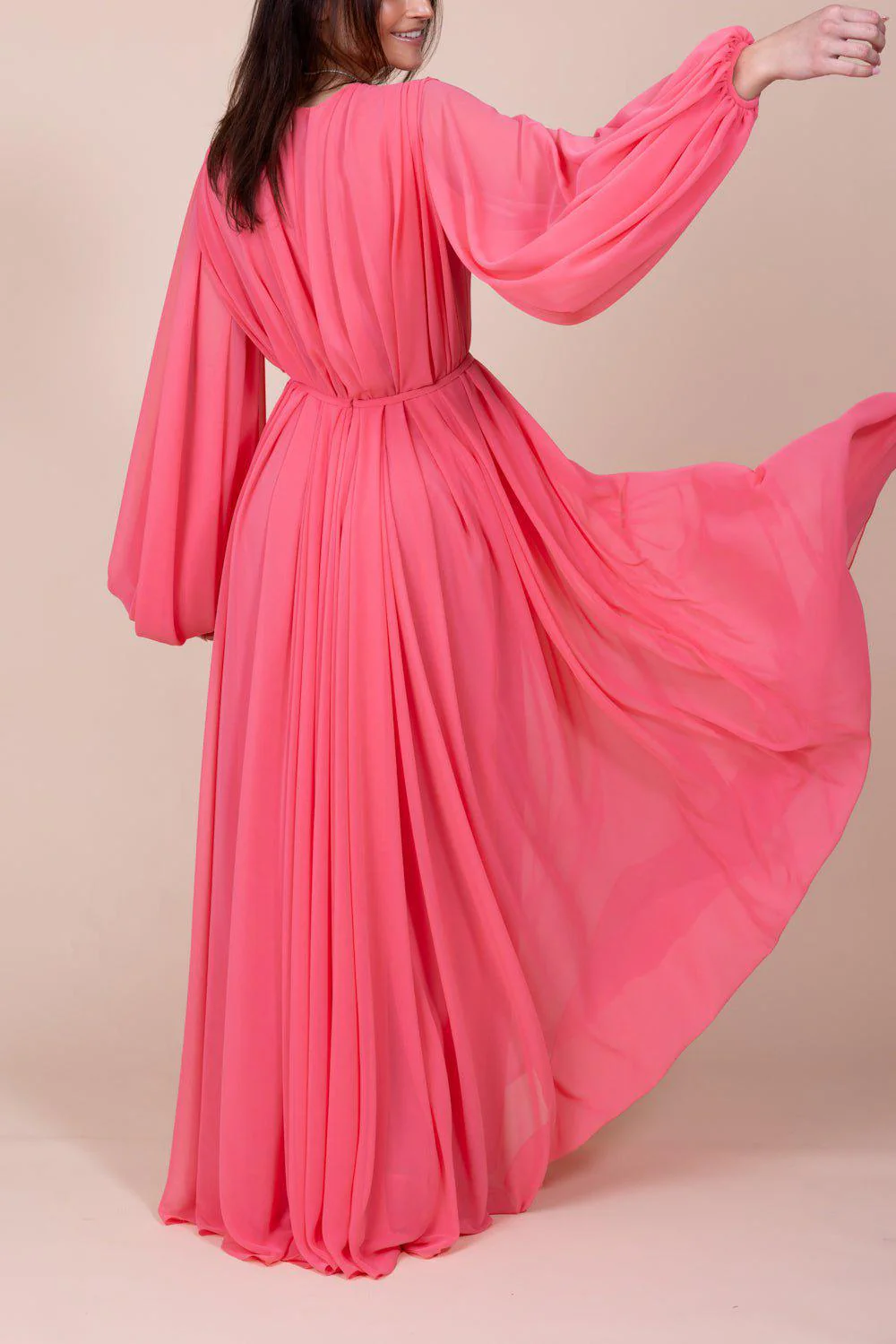 Bubble Sleeve Gown - Stawberry - Image 4