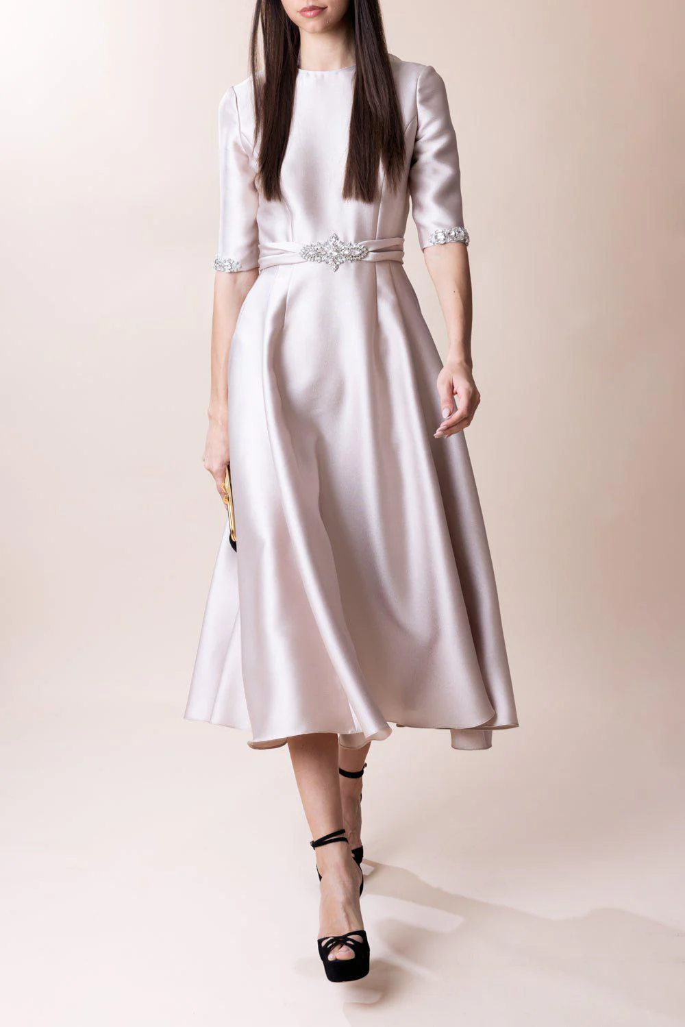 Mikado Jewel Neck Dress - Image 2