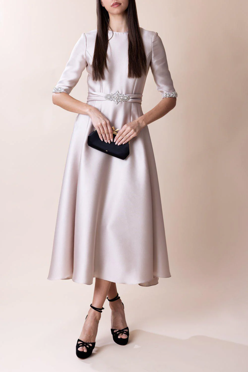 Mikado Jewel Neck Dress - Image 3