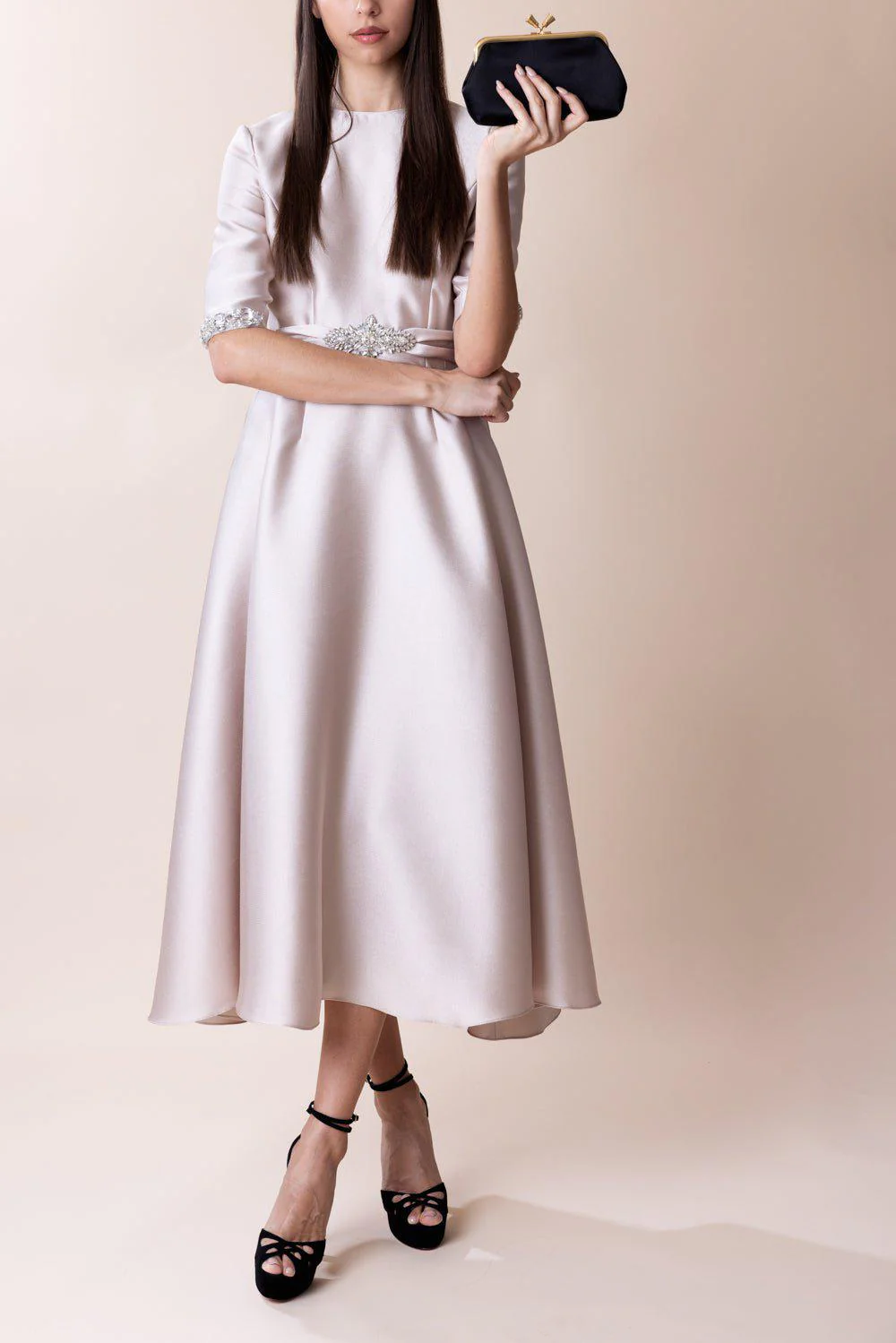 Mikado Jewel Neck Dress - Image 4