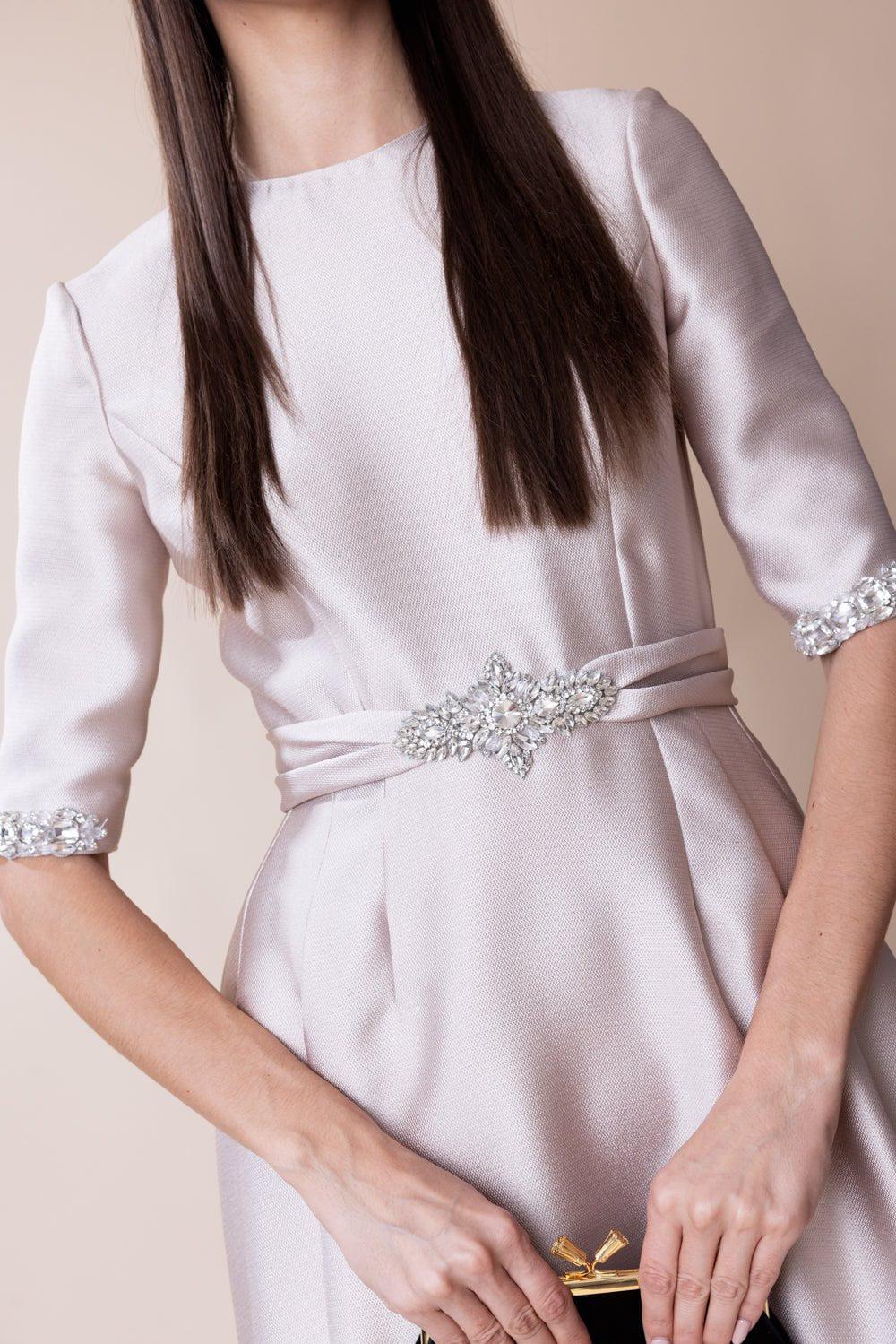 Mikado Jewel Neck Dress - Image 5