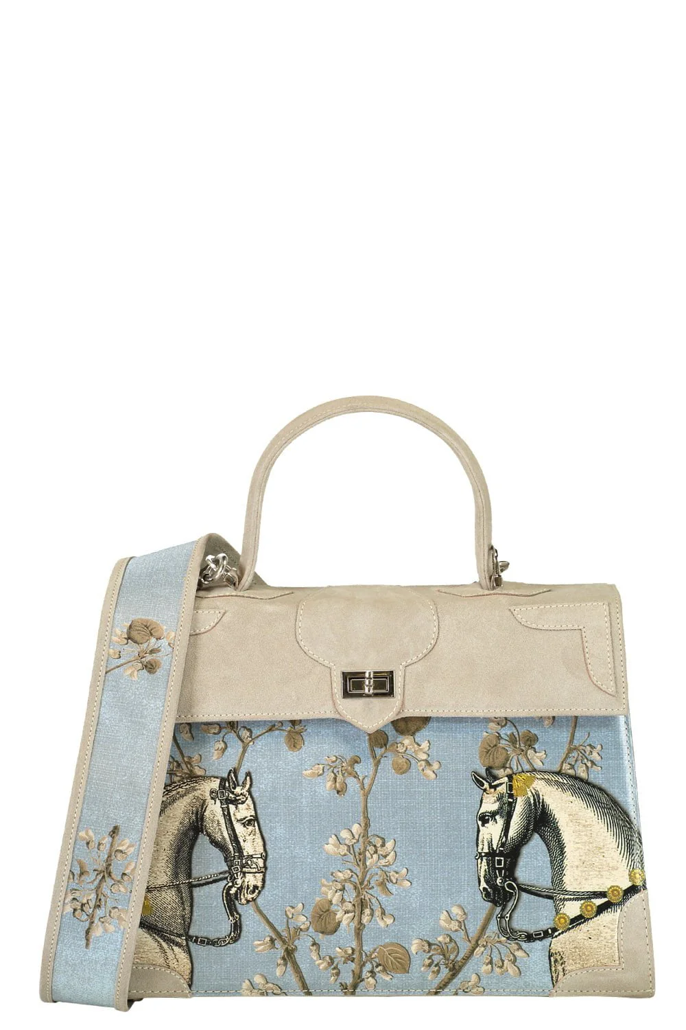Rencontre Equestre Top Handle Bag - Bleu Aqua Pearl