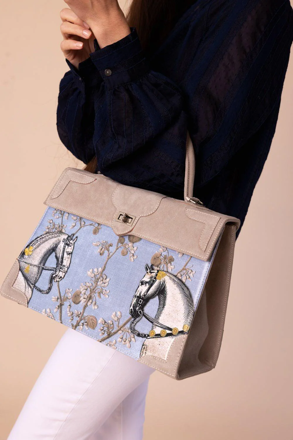 Rencontre Equestre Top Handle Bag - Bleu Aqua Pearl - Image 2