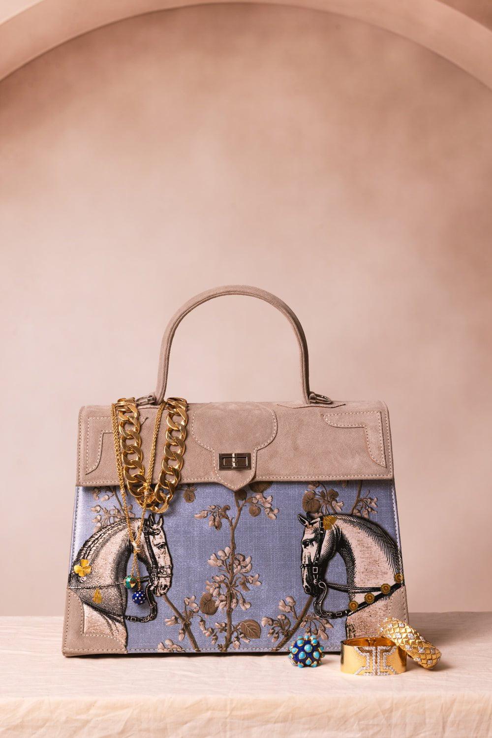 Rencontre Equestre Top Handle Bag - Bleu Aqua Pearl - Image 4
