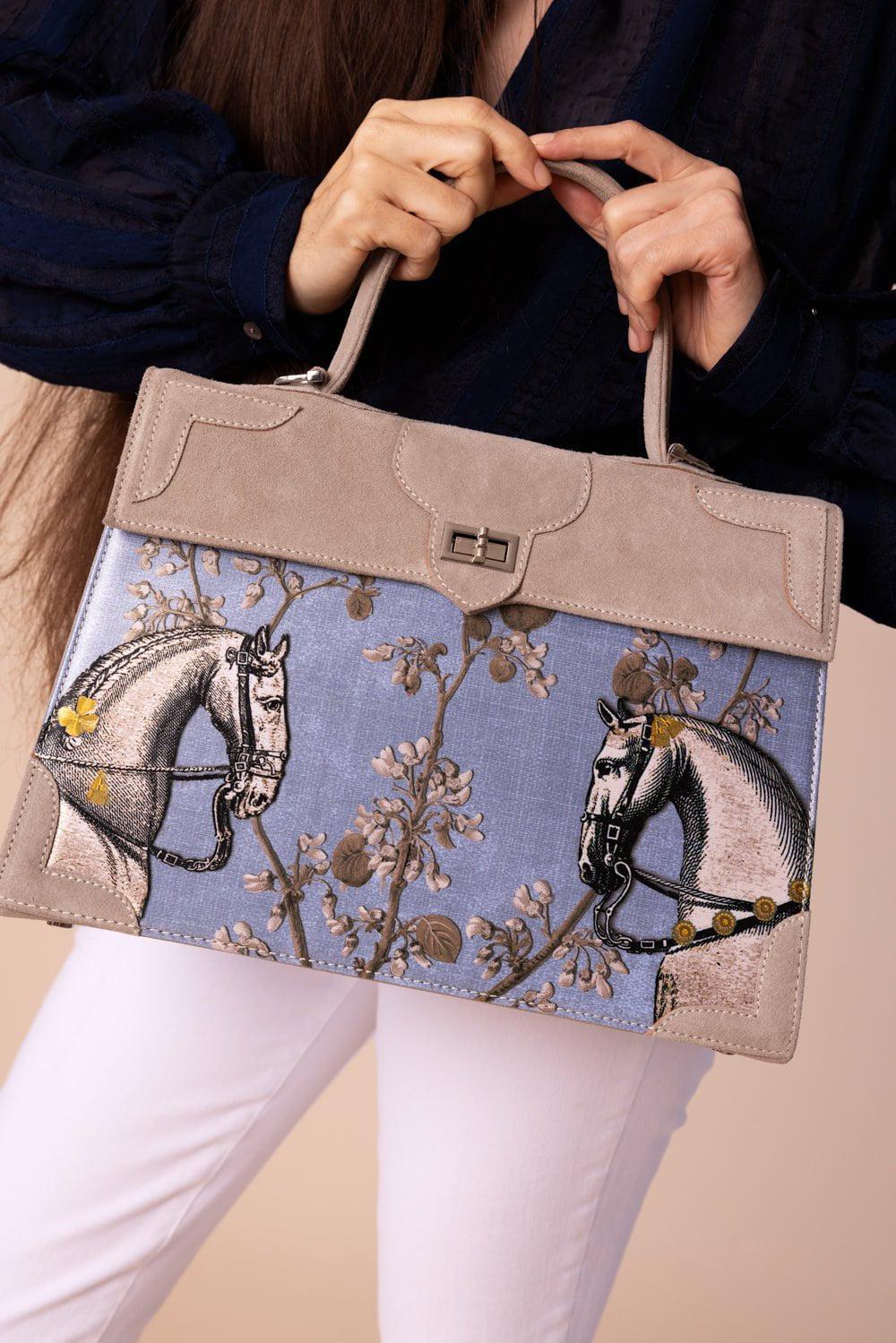 Rencontre Equestre Top Handle Bag - Bleu Aqua Pearl - Image 5