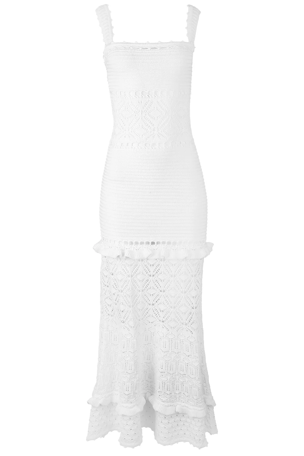 Winona Crochet Dress - Metallic White