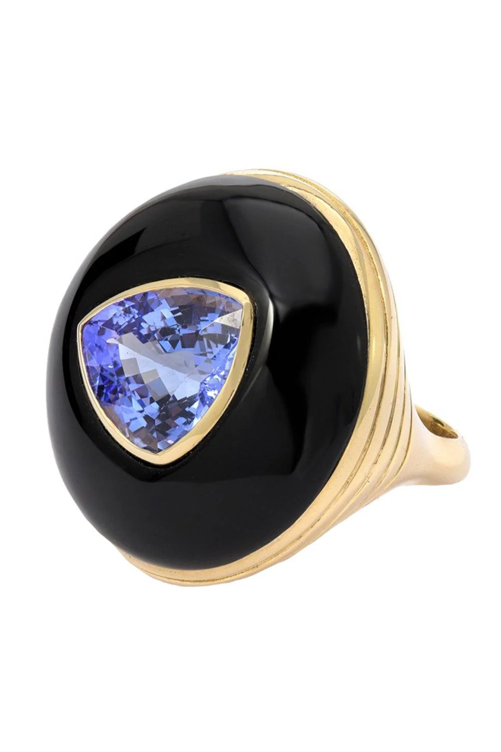 Black Onyx Tanzanite Lollipop Ring