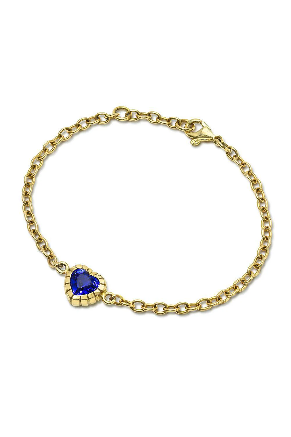 Blue Sapphire Heart Heirloom Bracelet