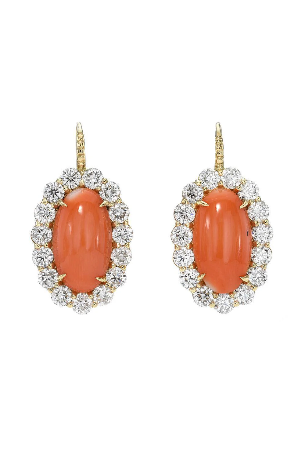 Coral Diamond Heirloom Earrings