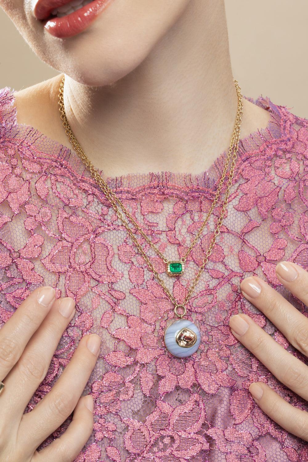 Emerald Bezel Heirloom Necklace - Image 2