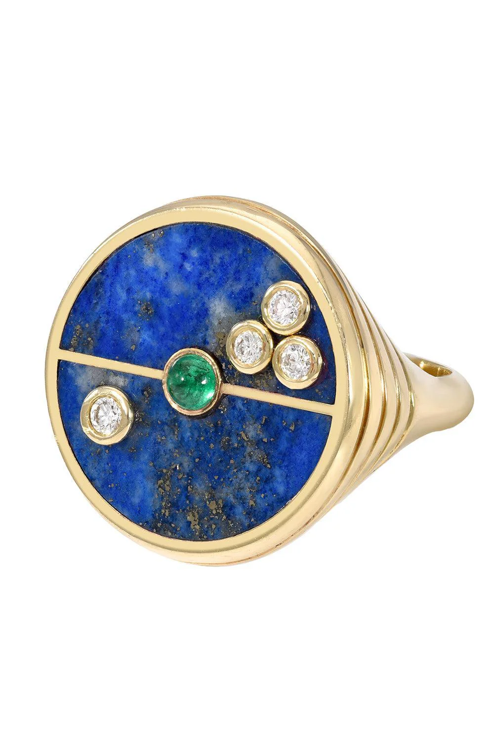 Lapis Emerald Compass Ring