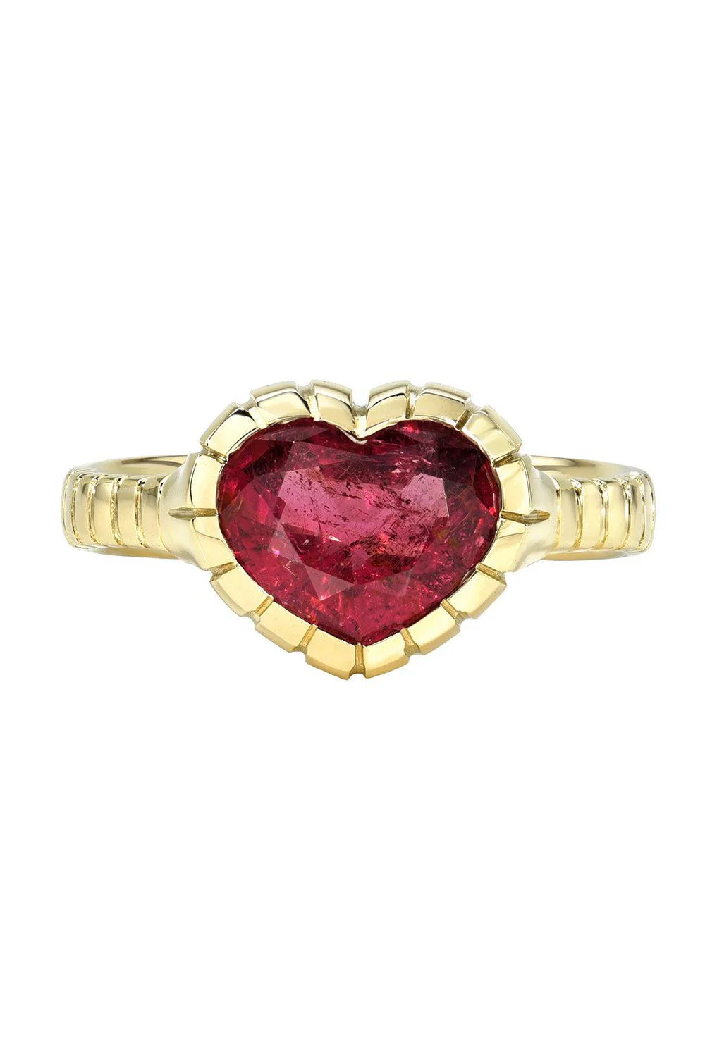Pink Tourmaline Heart Heirloom Ring