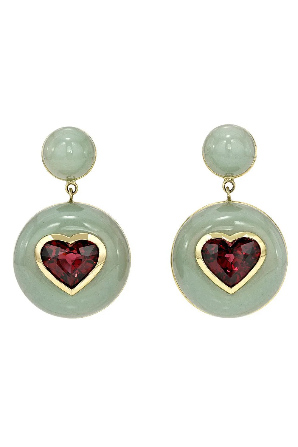 Rhodolite Garnet Lollipop Heart Earrings