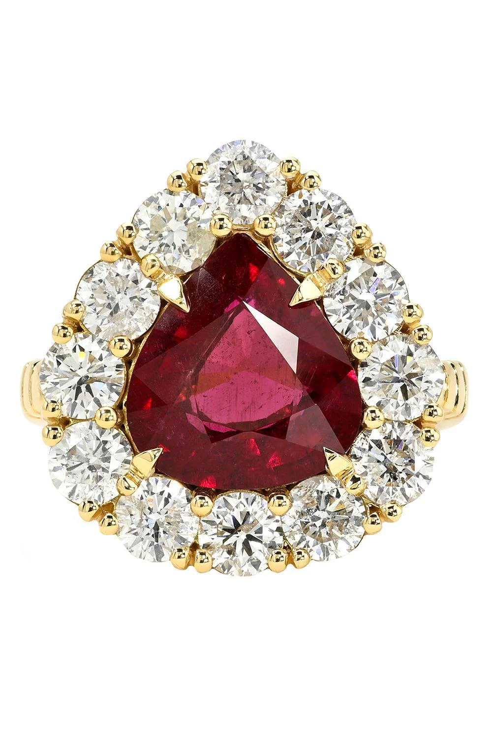 Rubellite Diamond Heirloom Bezel Ring