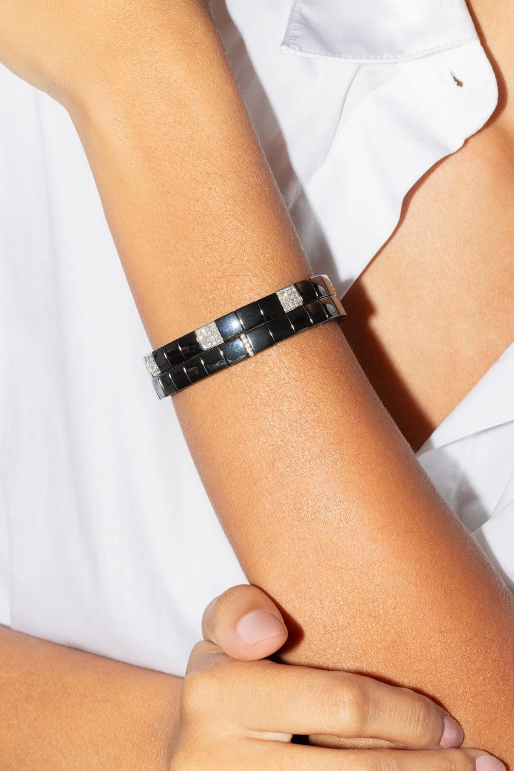 Seven Diamond Black Scacco Stretch Bracelet - Image 4