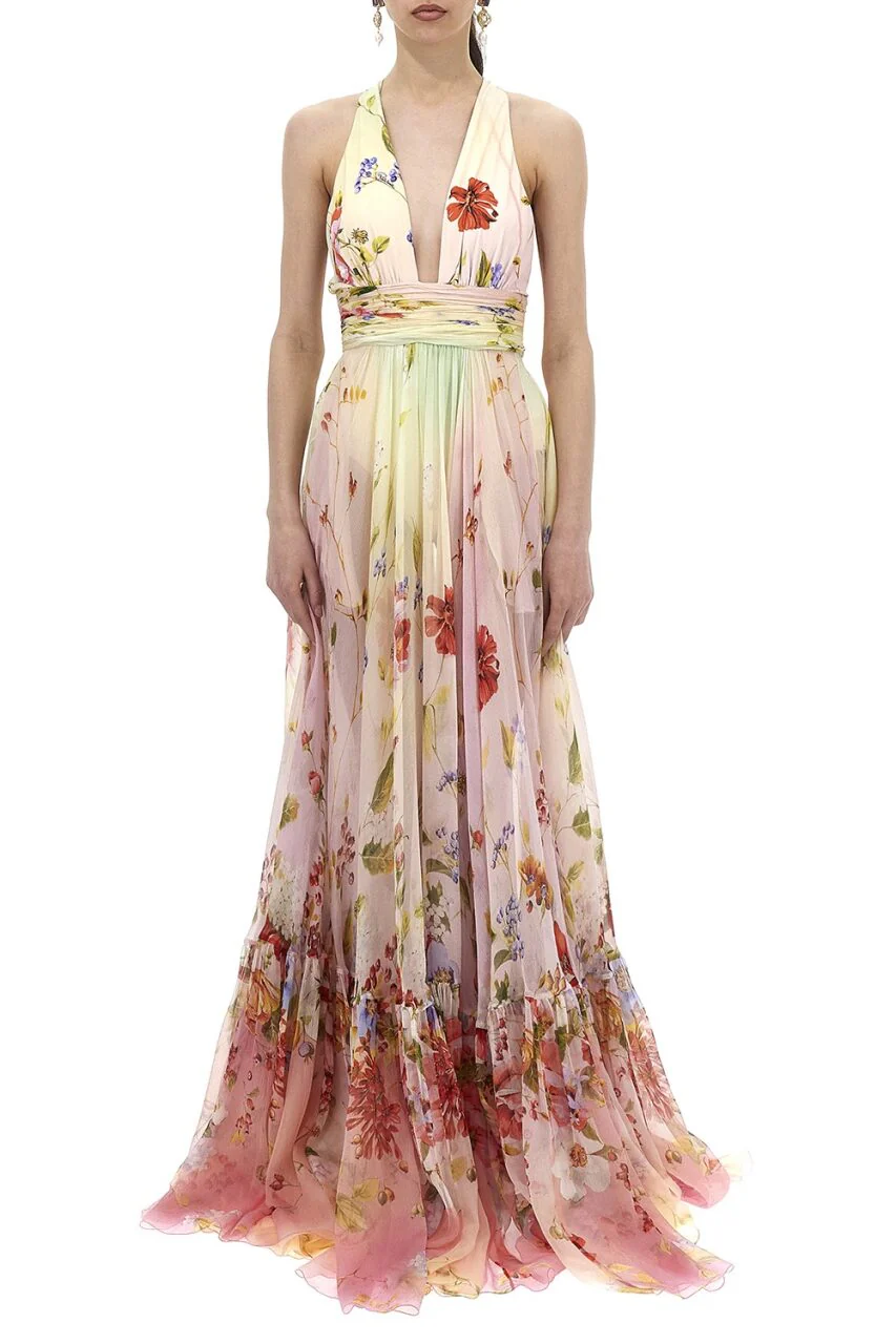 Miami Flowers Long Dress - Image 2