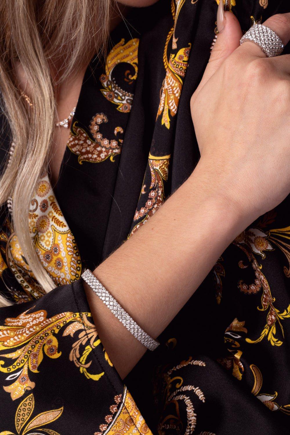 2 Row Diamond Stretch Bracelet - Image 2