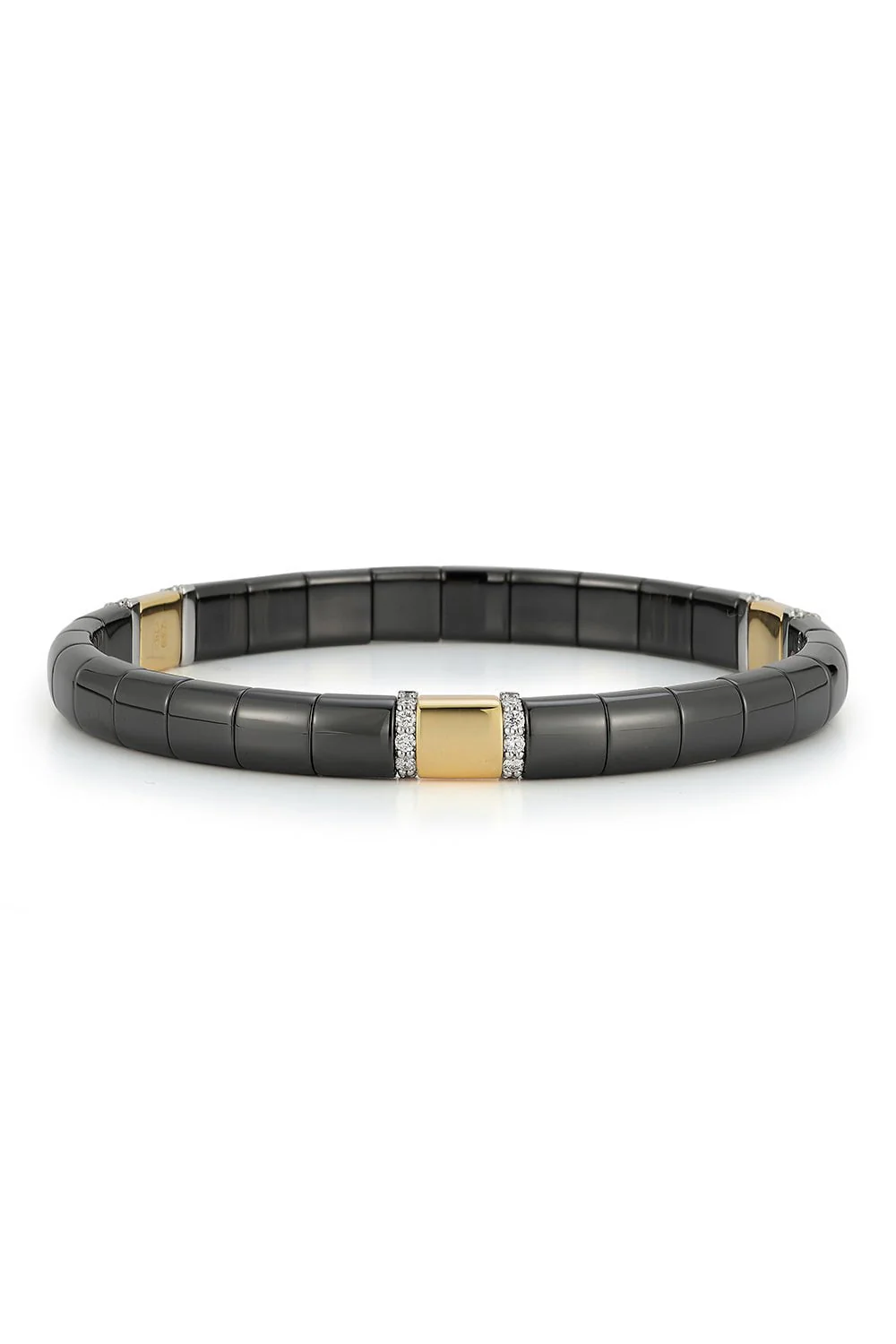 Black Ceramic Diamond Bar Pura Bracelet