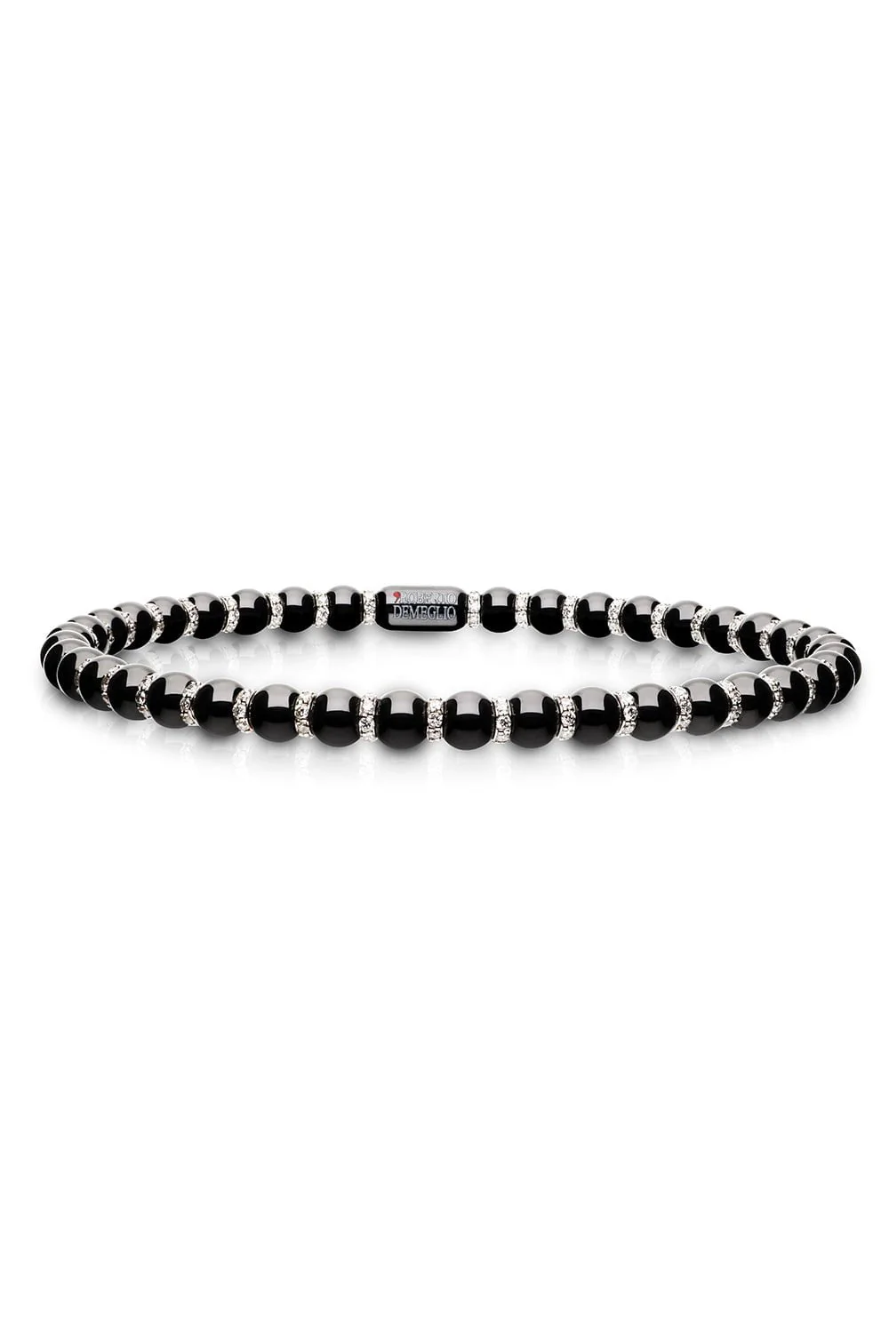 Black Ceramic Diamond Rondelle Sfera Bracelet