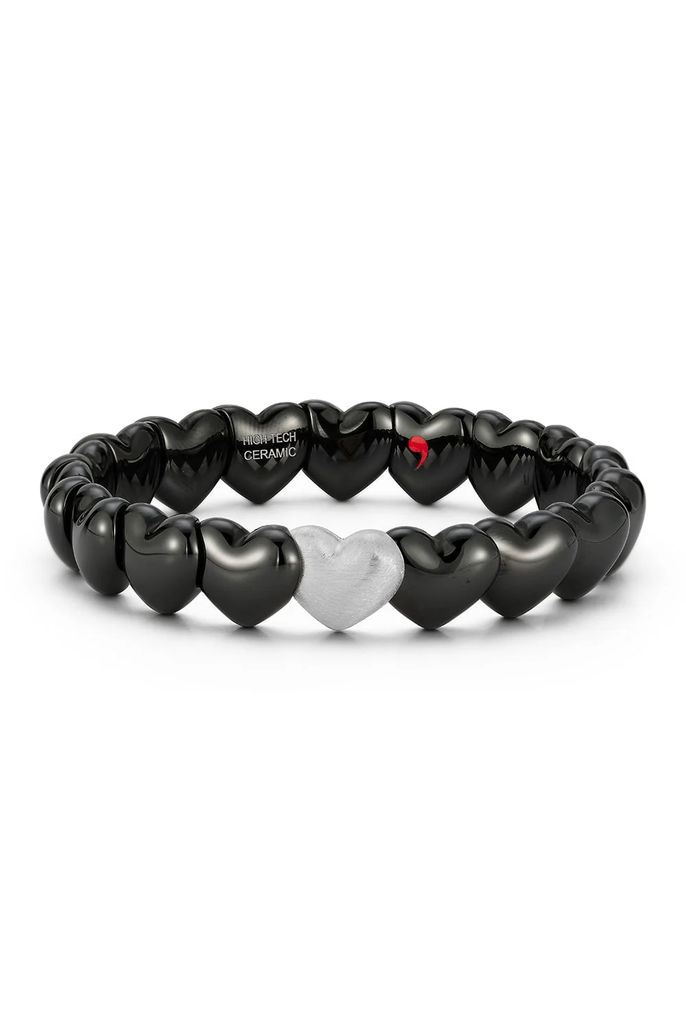 Black Ceramic Matte Heart Bracelet