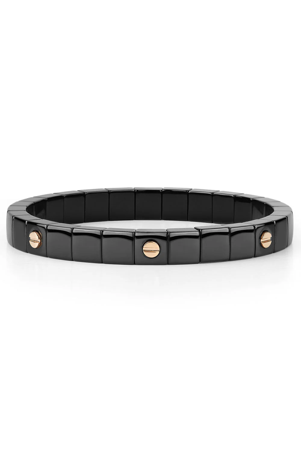 Black Ceramic Seven Screw Scacco Stretch Bracelet