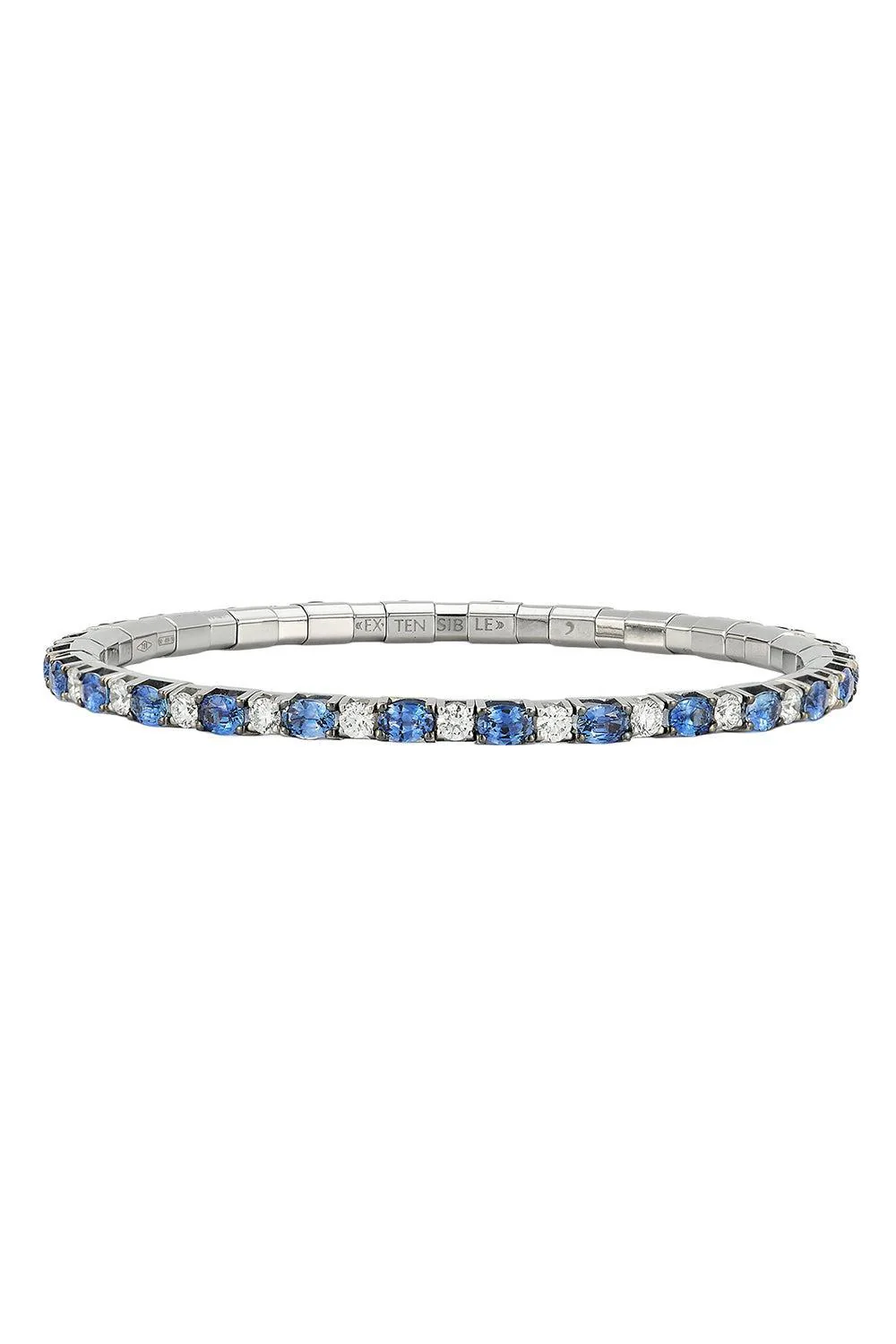 Blue Sapphire Diamond Stretch Extensible Tennis Bracelet