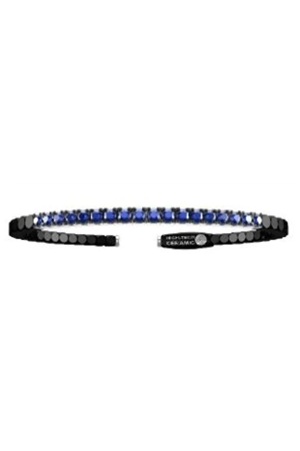 Blue Sapphire Matte Black Dado Stretch Bracelet