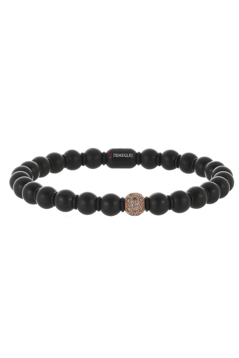 Champagne Diamond Matte Black Sfera Stretch Bracelet
