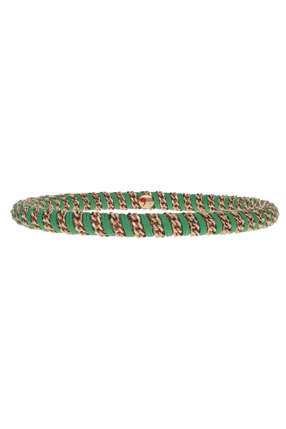 Classic Green Gio Stretch Bracelet - Rose Gold