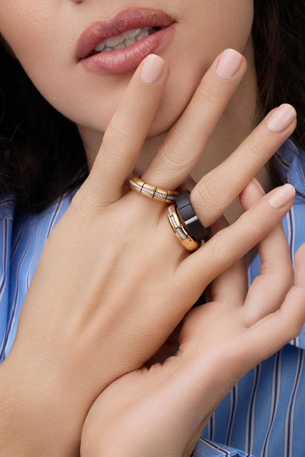 Diamond Bar Matte Black Ceramic Scacco Ring - Image 3