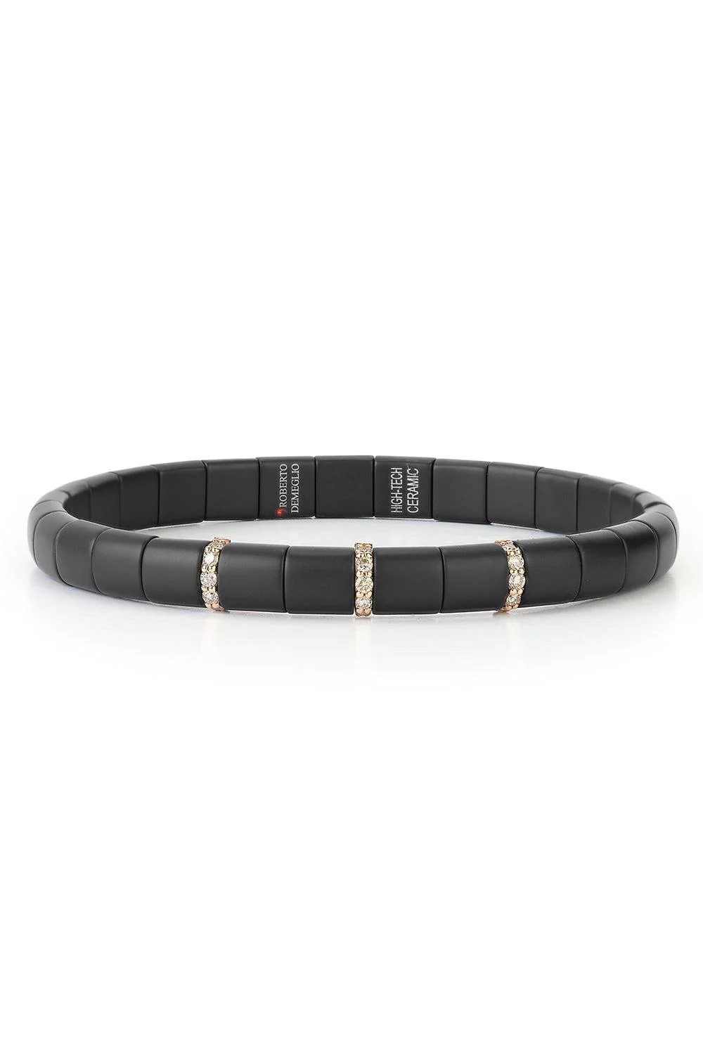 Diamond Bar Matte Black Pura Stretch Bracelet