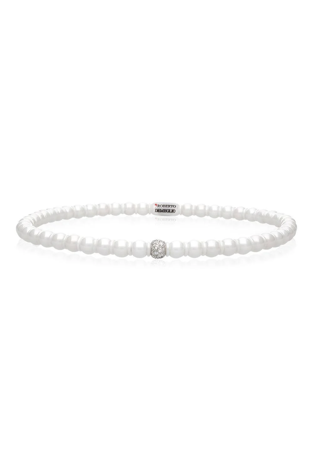 Diamond Bead Gold Rondelle Ceramic Sfera Stretch Bracelet
