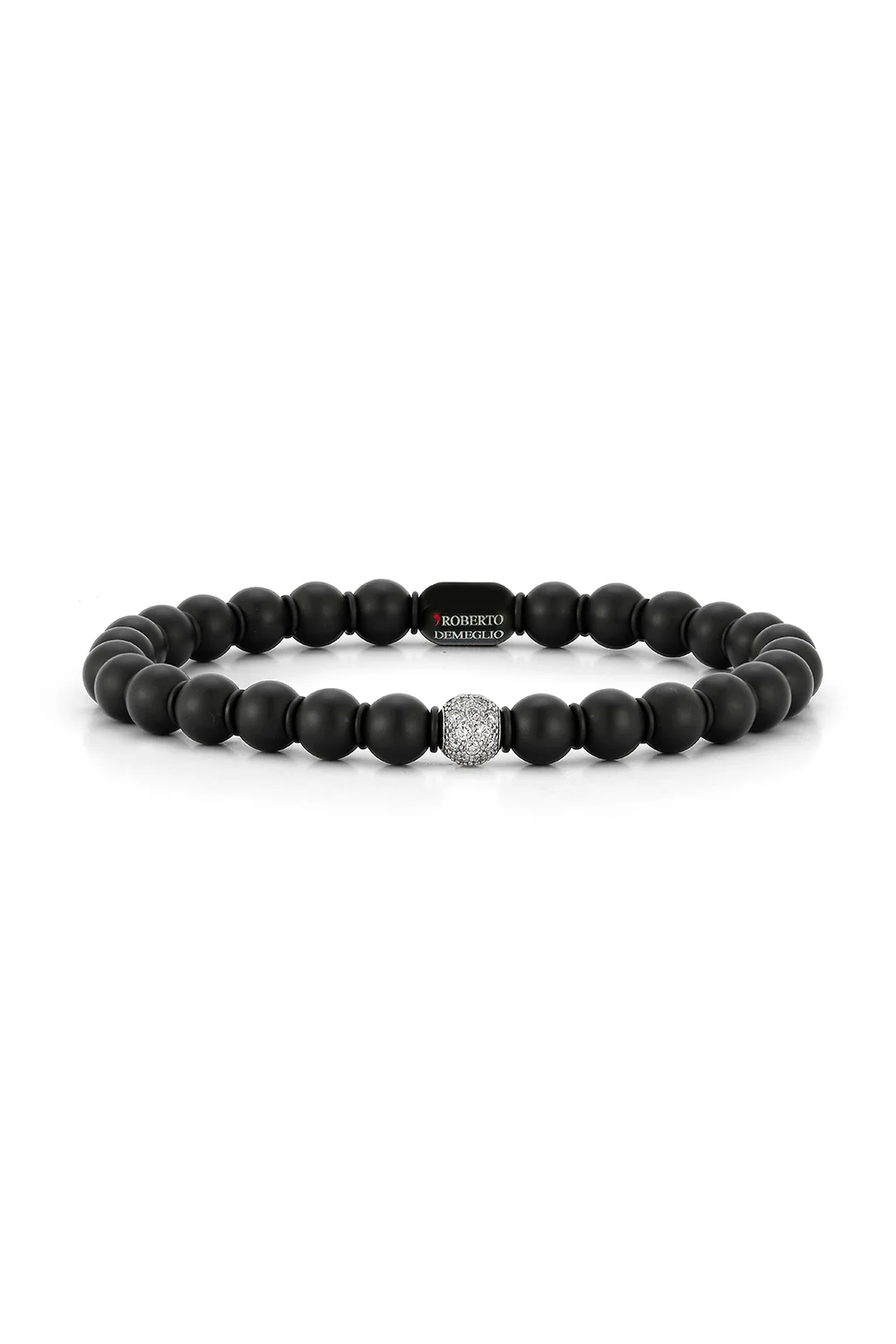 Diamond Bead Matte Black Sfera Bracelet