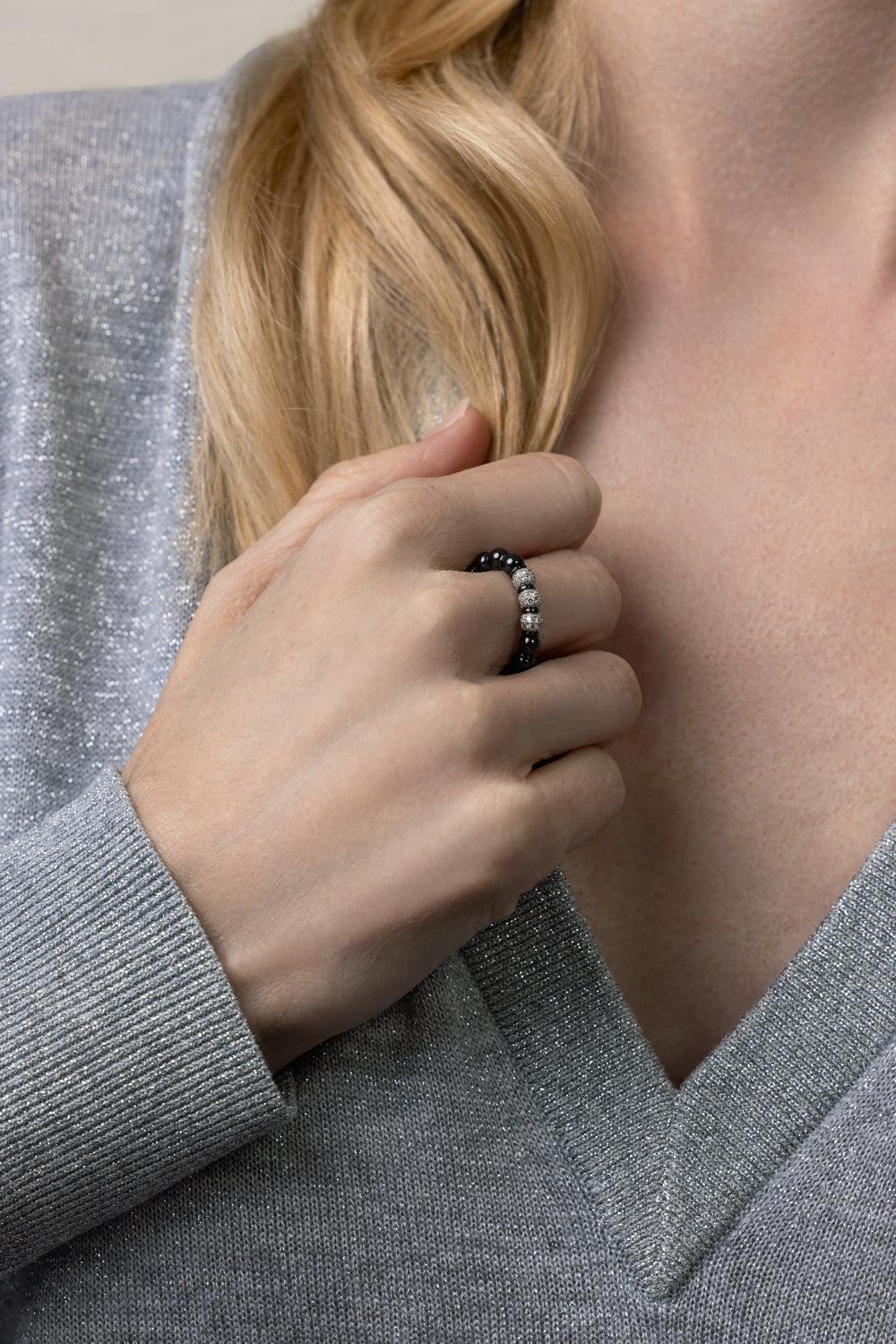 Diamond Bead Sfera Stretch Ring - Image 4