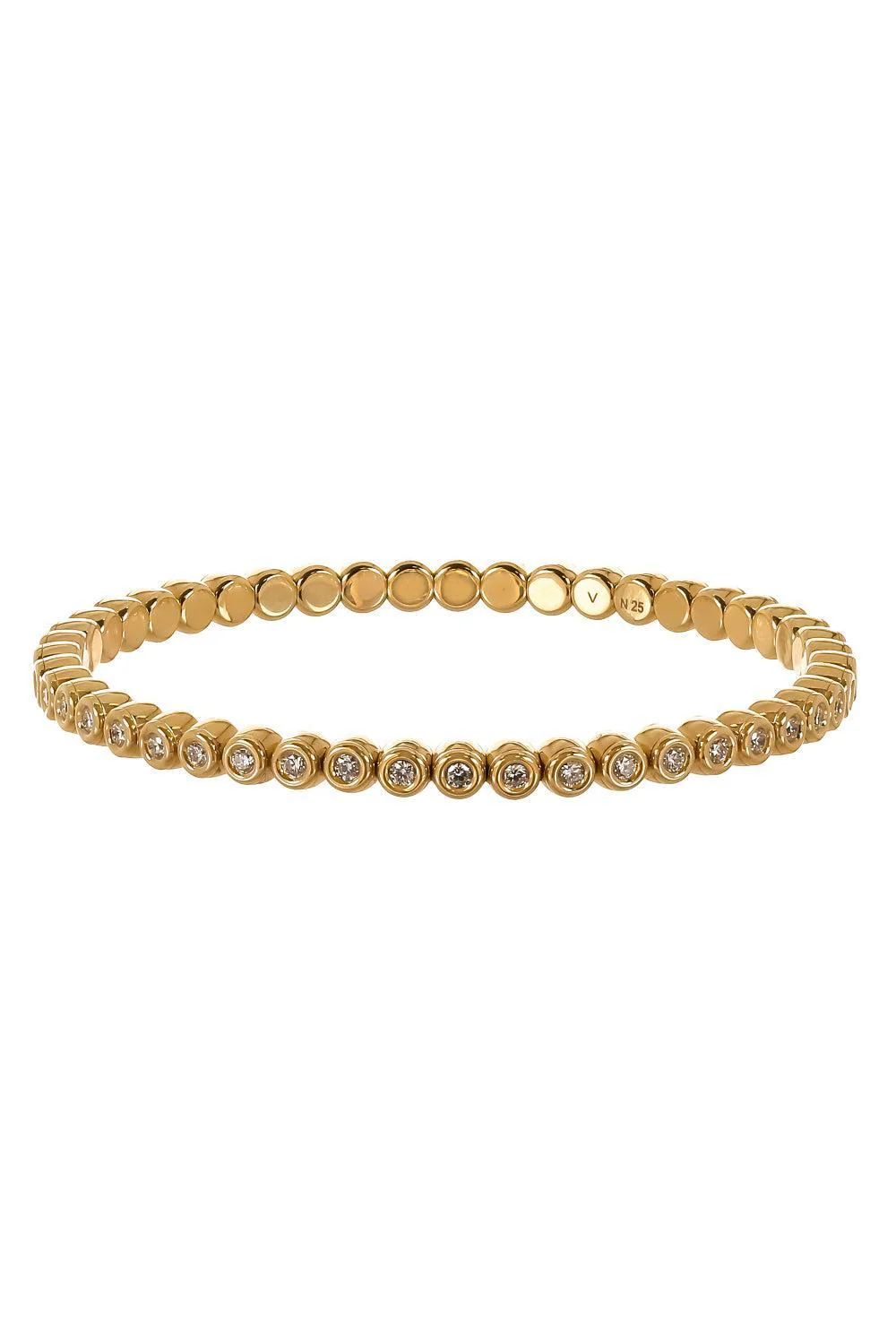 Diamond Bezel Extensible Stretch Bracelet - Yellow Gold