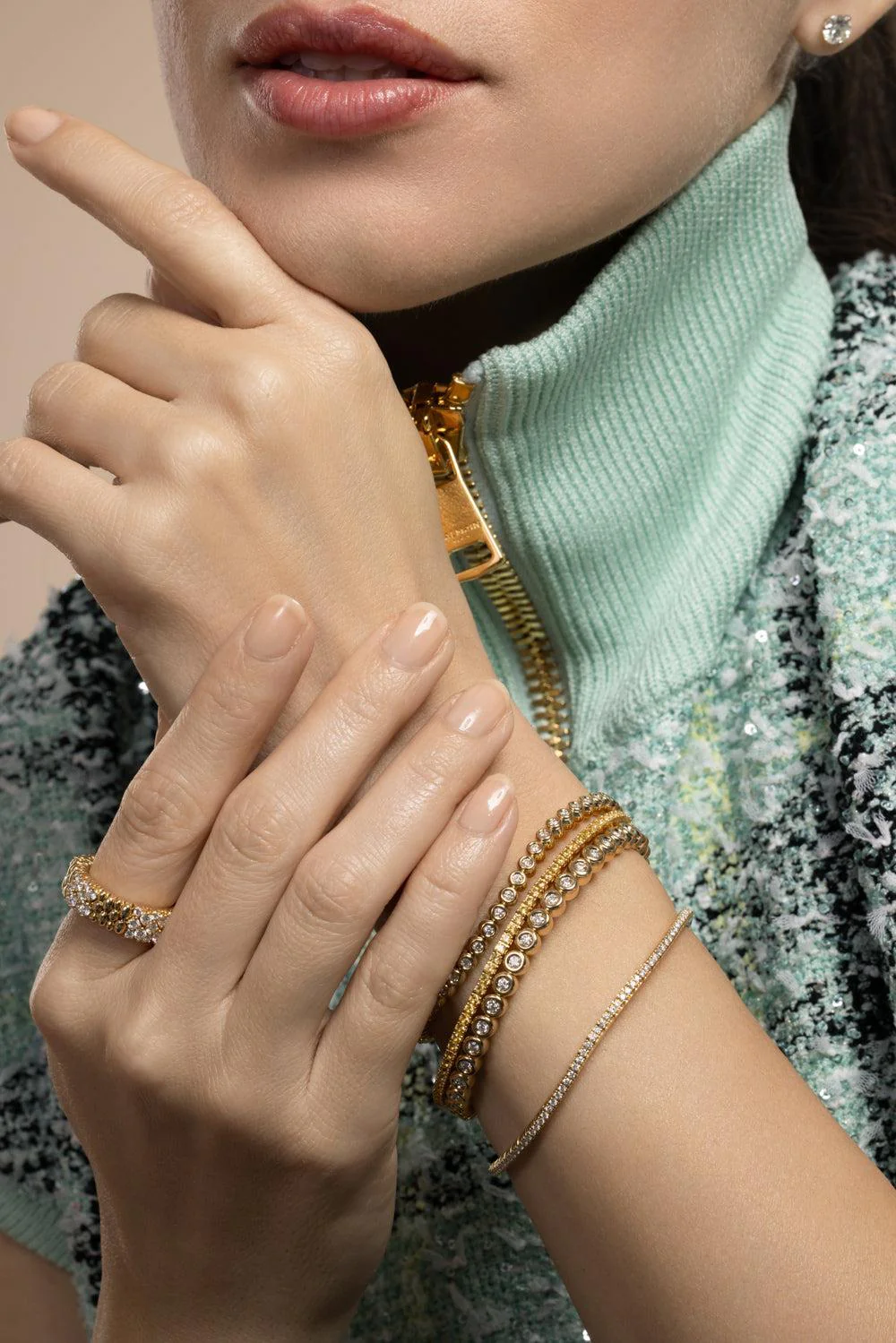 Diamond Bezel Stretch Bracelet - Image 2