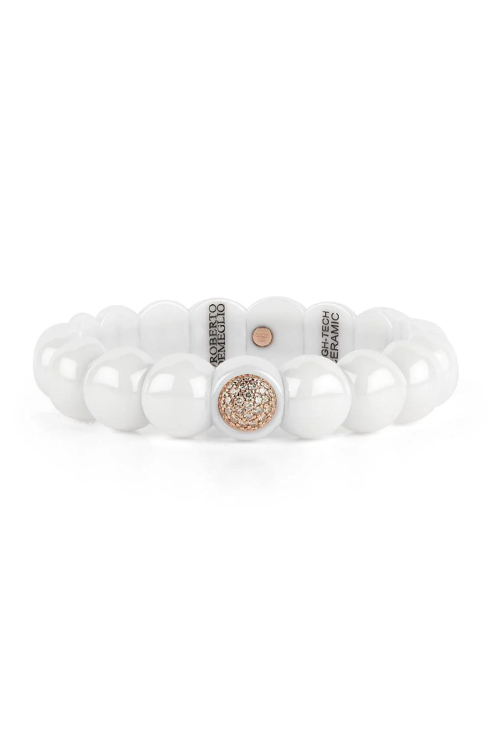 Diamond Circle Section White Dama Stretch Bracelet