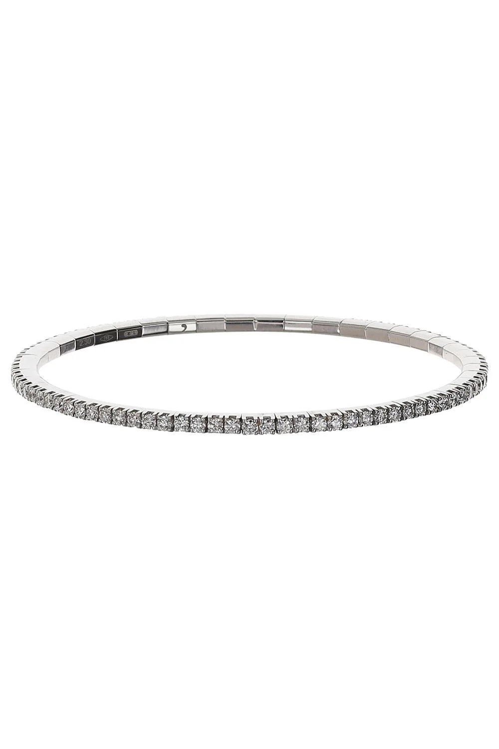 Diamond Extensible Stretch Tennis Bracelet - White Gold