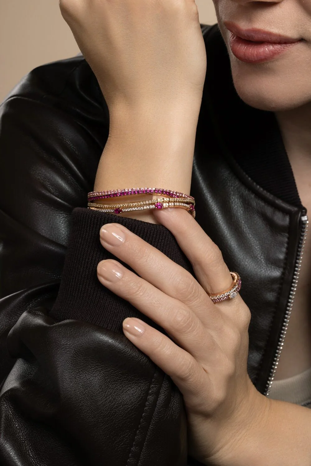 Diamond Extensible Stretch Tennis Bracelet - Yellow Gold 1 - Image 3
