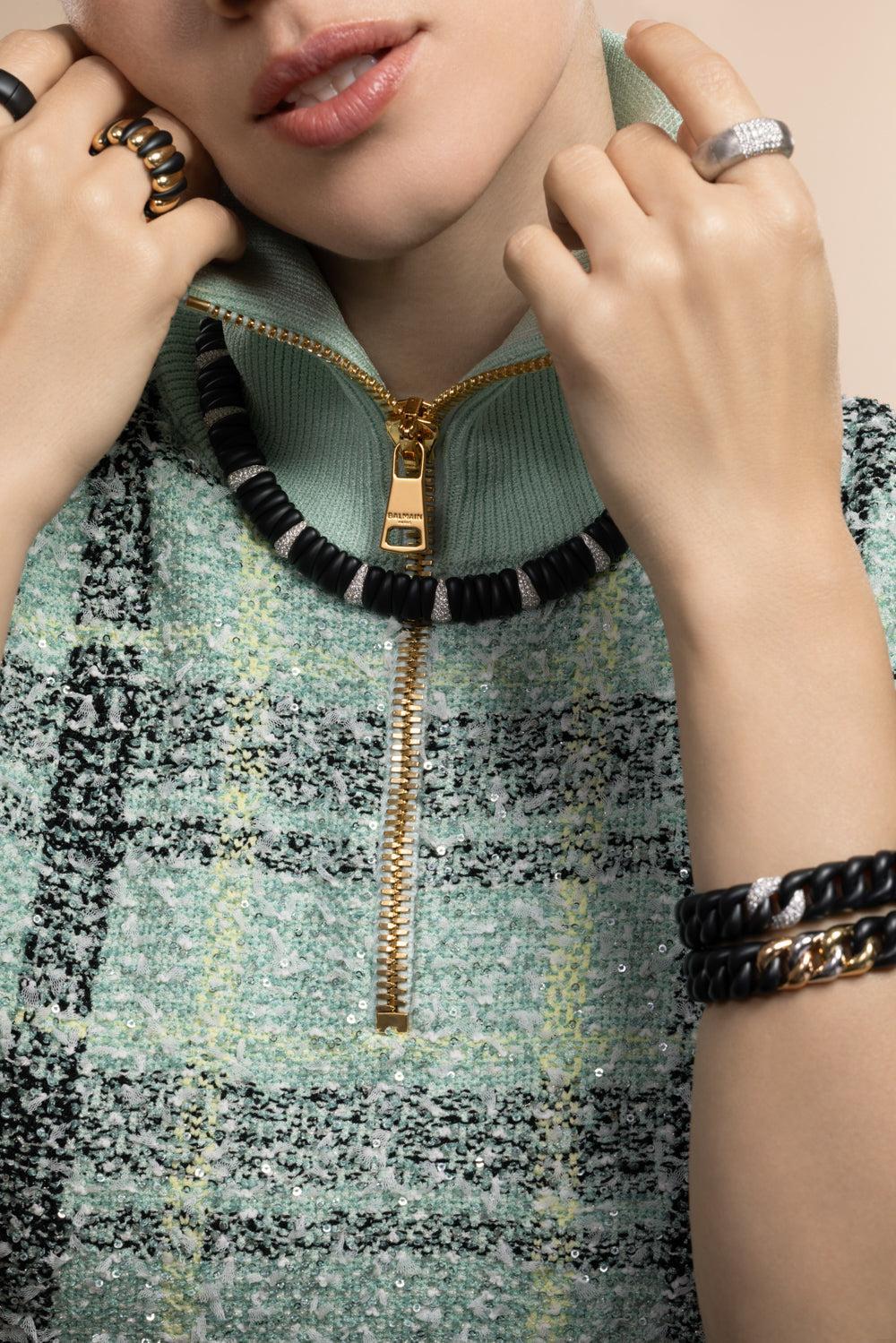 Diamond Extra Small Matte Black Thirteen Section Artiglio Necklace - Image 3