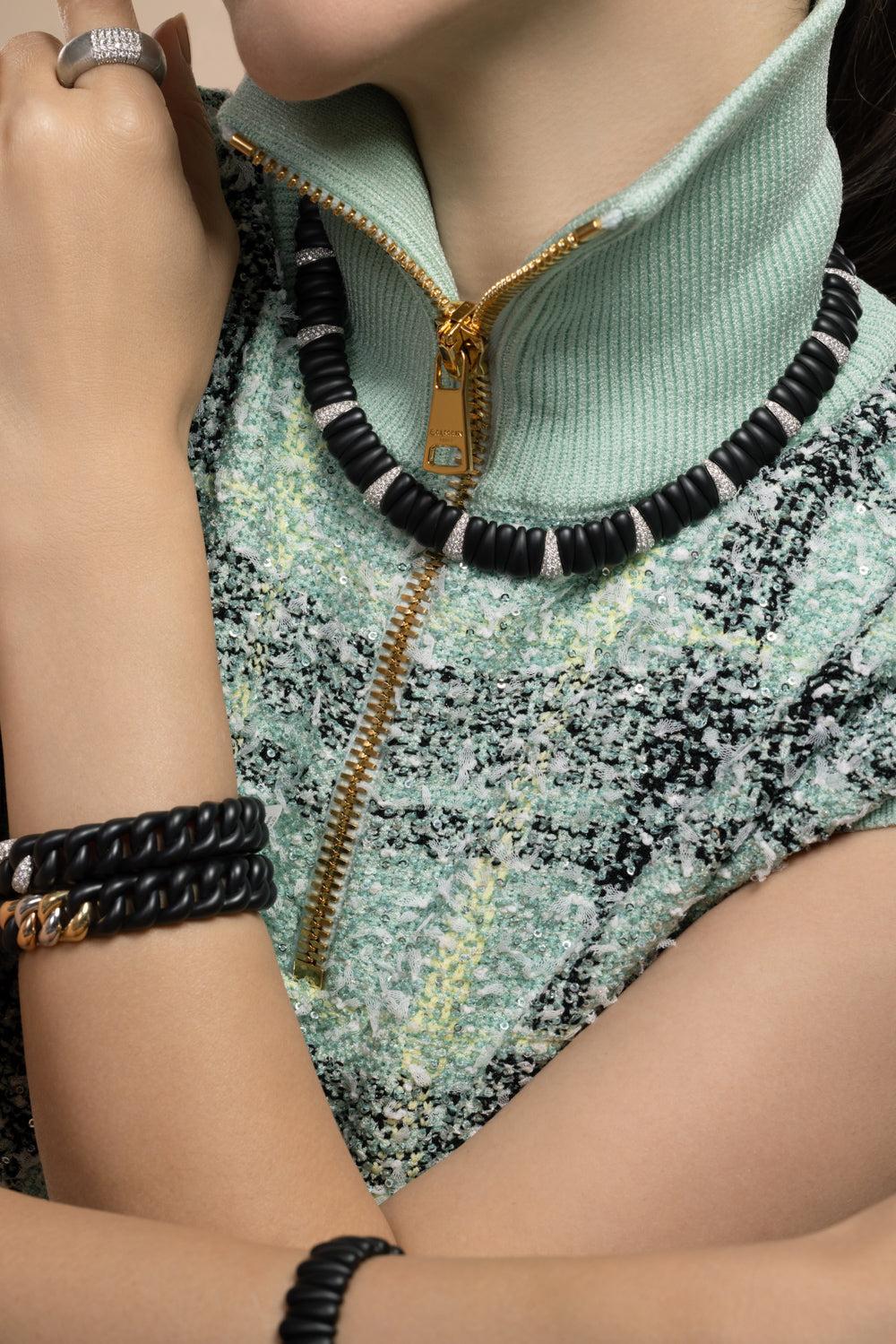 Diamond Extra Small Matte Black Thirteen Section Artiglio Necklace - Image 4
