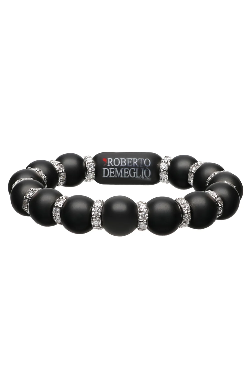 Diamond Fourteen Bead Matte Black Sfera Ring