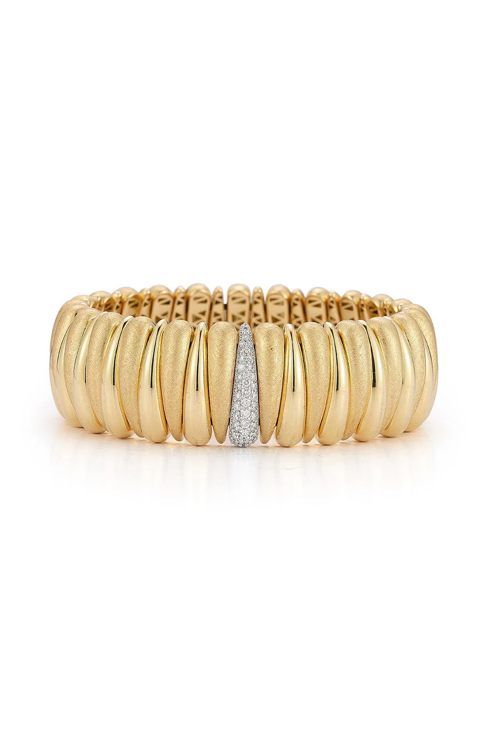 Diamond Link Shiny Matte Ceramic Artiglio Stretch Bracelet