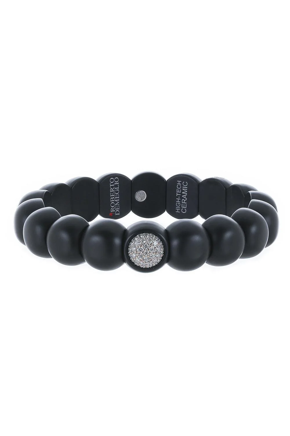 Diamond Matte Black Dama Stretch Bracelet