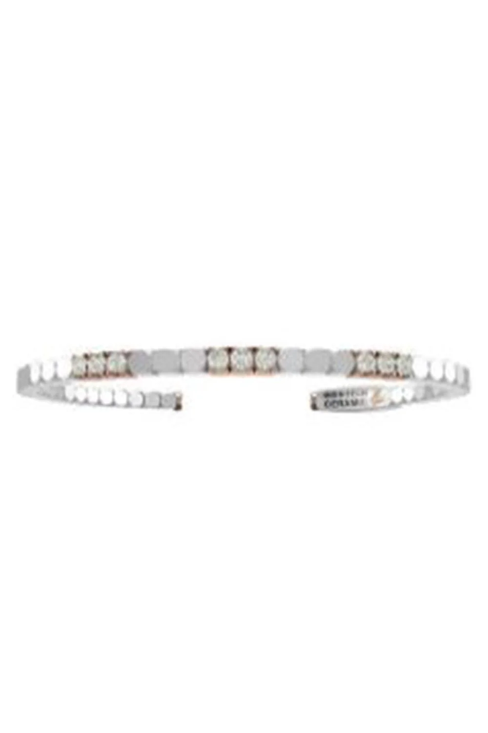 Diamond Nine Section White Dado Stretch Bracelet
